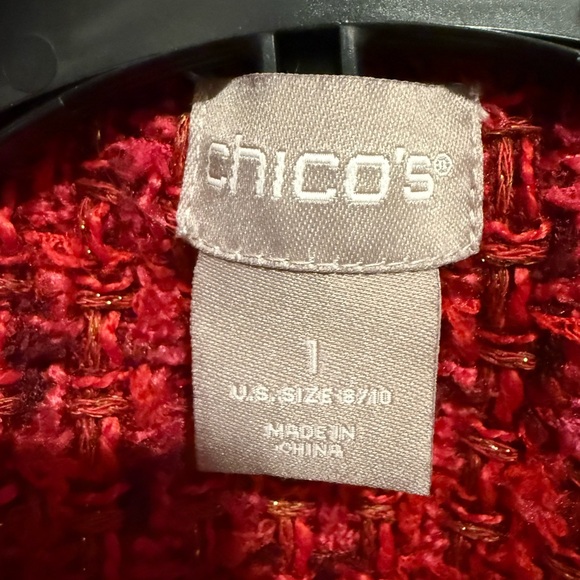 Chico's Vibrant Red Tweed Blazer - Picture 4 of 4